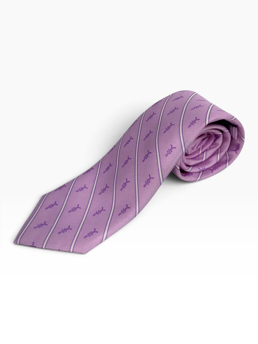 Vineyard Vines Custom Collection Hockey Fights Cancer Purple Silk Necktie Stripe